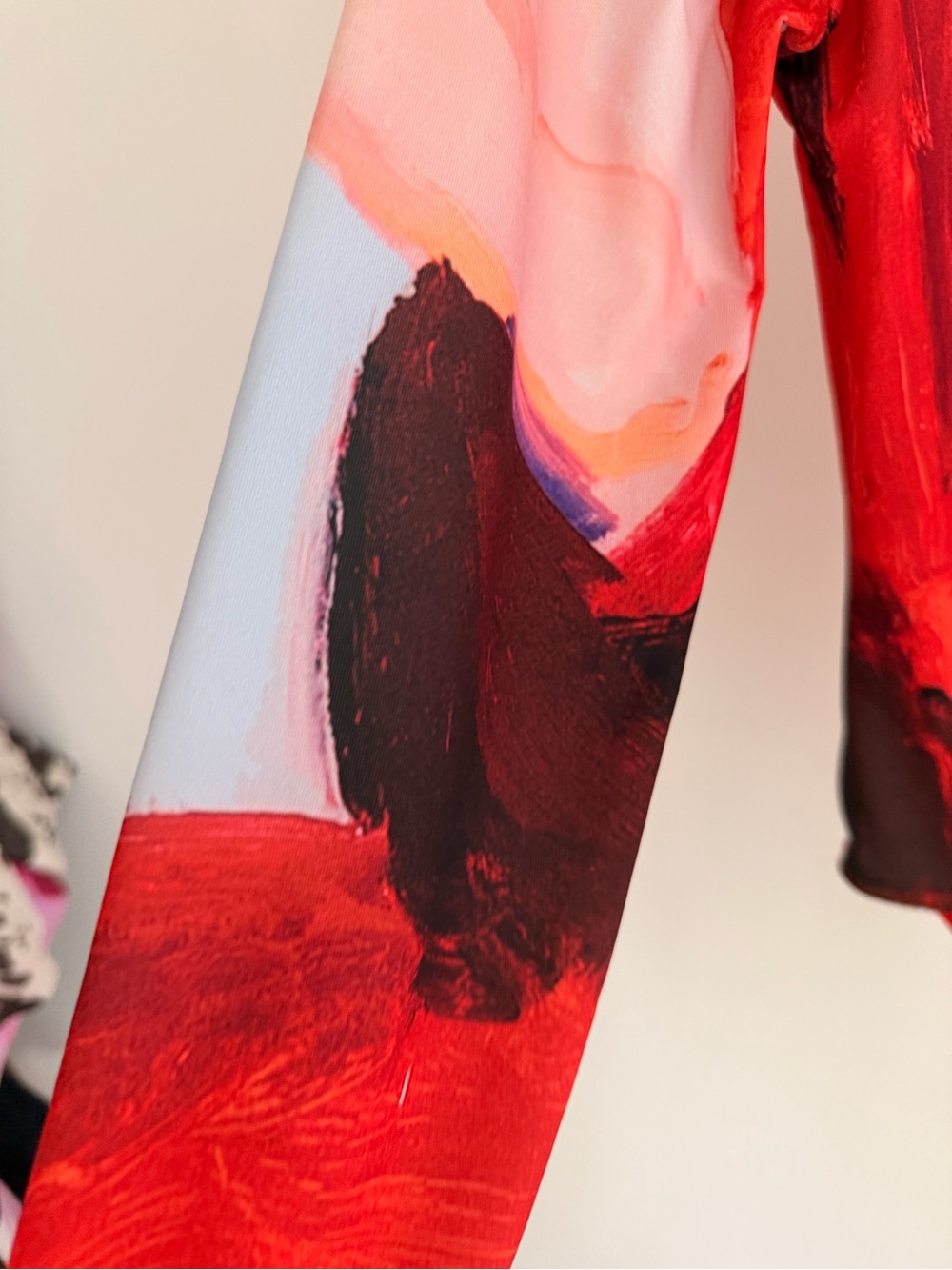 Zara Multi-Red Pink Abstract Print Bodysuit - Picture 6 of 12